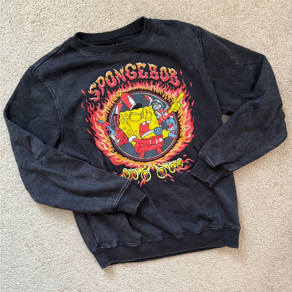 Nickelodeon Black SpongeBob Graphic Crewneck Sweater